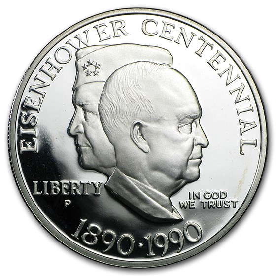 1990-P Eisenhower Centennial $1 Silver Commem Proof (Capsule) 1990-P Eisenhower Centennial $1 Silver Commem Proof (Capsule)